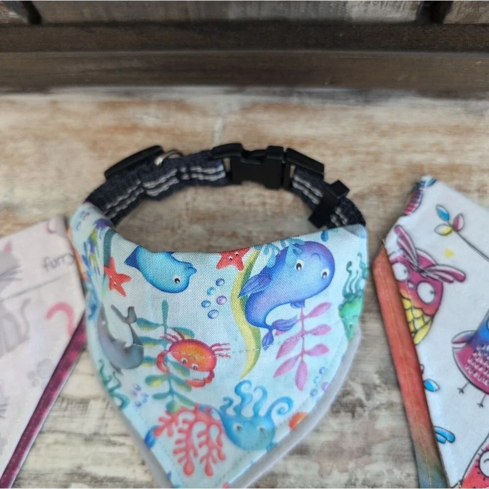 Hand Crafted Over the Collar Pet/Dog Bandana Set of 3, Size XS